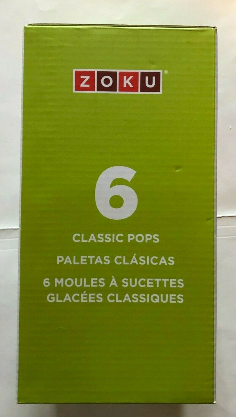 Zoku Classic Pops Traditional Mold 6 Popsicles, Drip Guards + Sticks, Never Used - Fresh Stock Dated February 2026