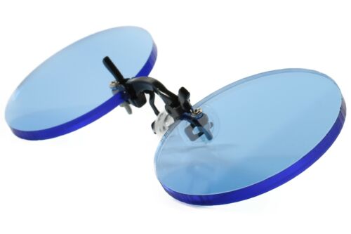 Vintage Retro Pince Nez Round Gothic Blue Costume Festival Cosplay Sun Glasses - Fresh Stock Dated February 2026