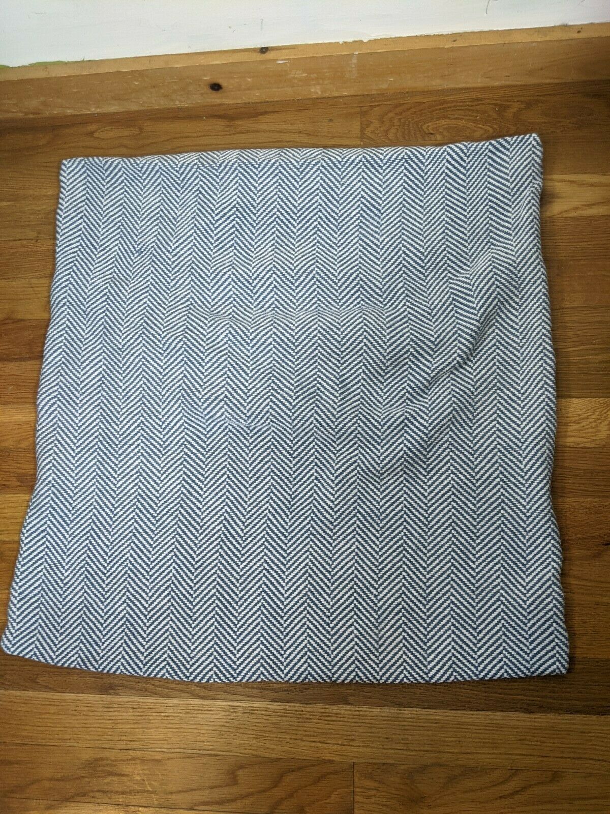 2 Brahms Mount Blue & White Herringbone Woven Pillow Shams 26 x 25 Free Ship - Fresh Stock Dated December 2025