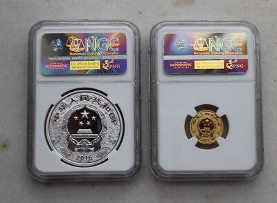 NGC PF70 UC China 2016 Monkey Colorized Gold and Colorized Silver Coins Set - Fresh Stock Dated February 2026