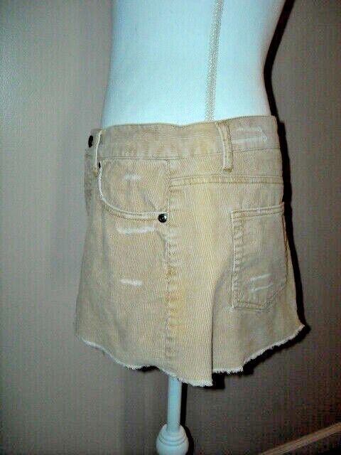 Vintage Tauni Beige Tan Corduroy Low Rise Mini Skirt Button Fly Size 9 Juniors - Fresh Stock Dated March 2026