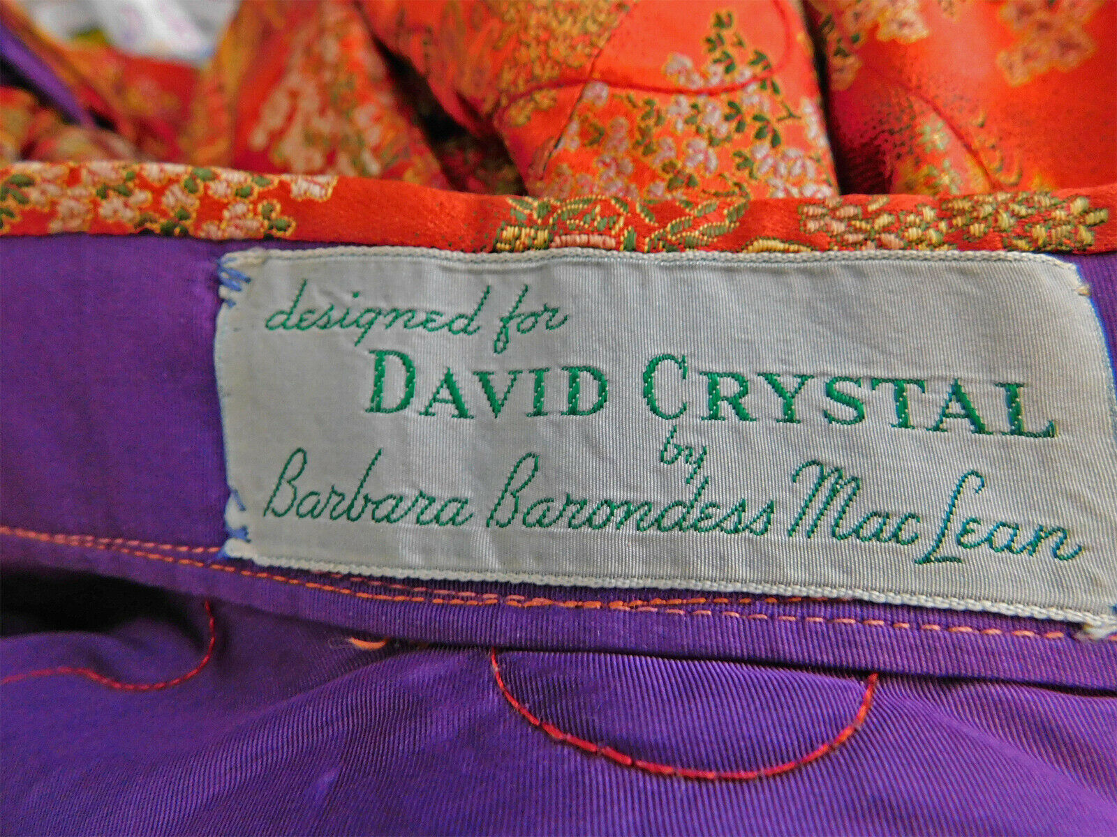 Vintage David Crystal Barbara Barondess Chinoiserie Print Brocade Circle Skirt - Fresh Stock Dated December 2025