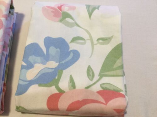 2 Pottery Barn Kids Standard Pillow Shams Floral Pink Blue Green on White Cotton - Fresh Stock Dated December 2025