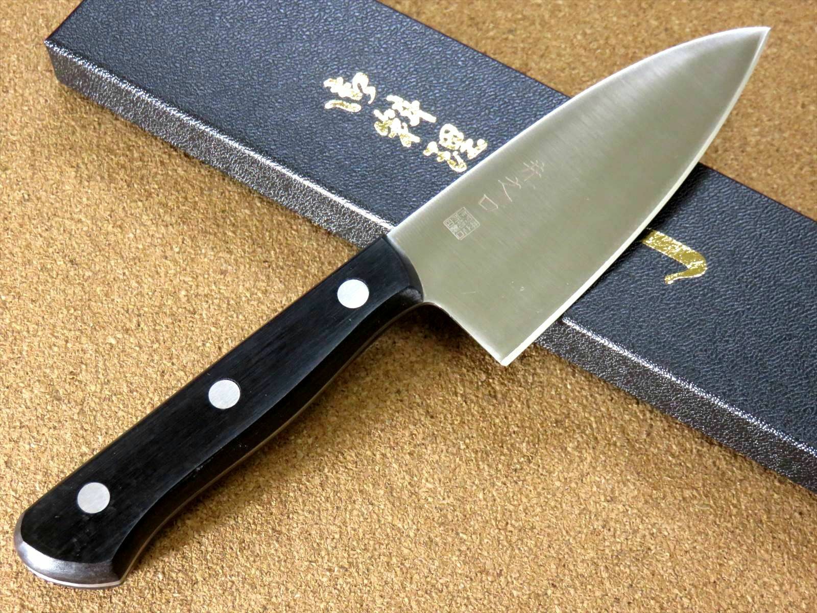 Japanese Kitchen Small Knife 110mm 4 in Double-edged Fishing Outdoor SEKI JAPAN - Fresh Stock Dated December 2025