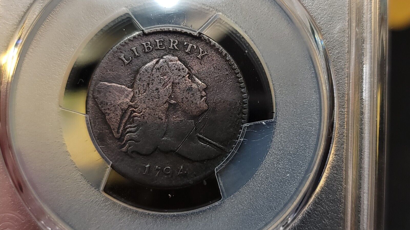 1794 Normal Head, Small Letters Edge, Half Cent 1/2C C-3a, B-5b PCGS VG Scratch - Fresh Stock Dated February 2026