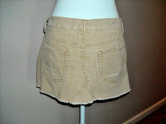 Vintage Tauni Beige Tan Corduroy Low Rise Mini Skirt Button Fly Size 9 Juniors - Fresh Stock Dated March 2026