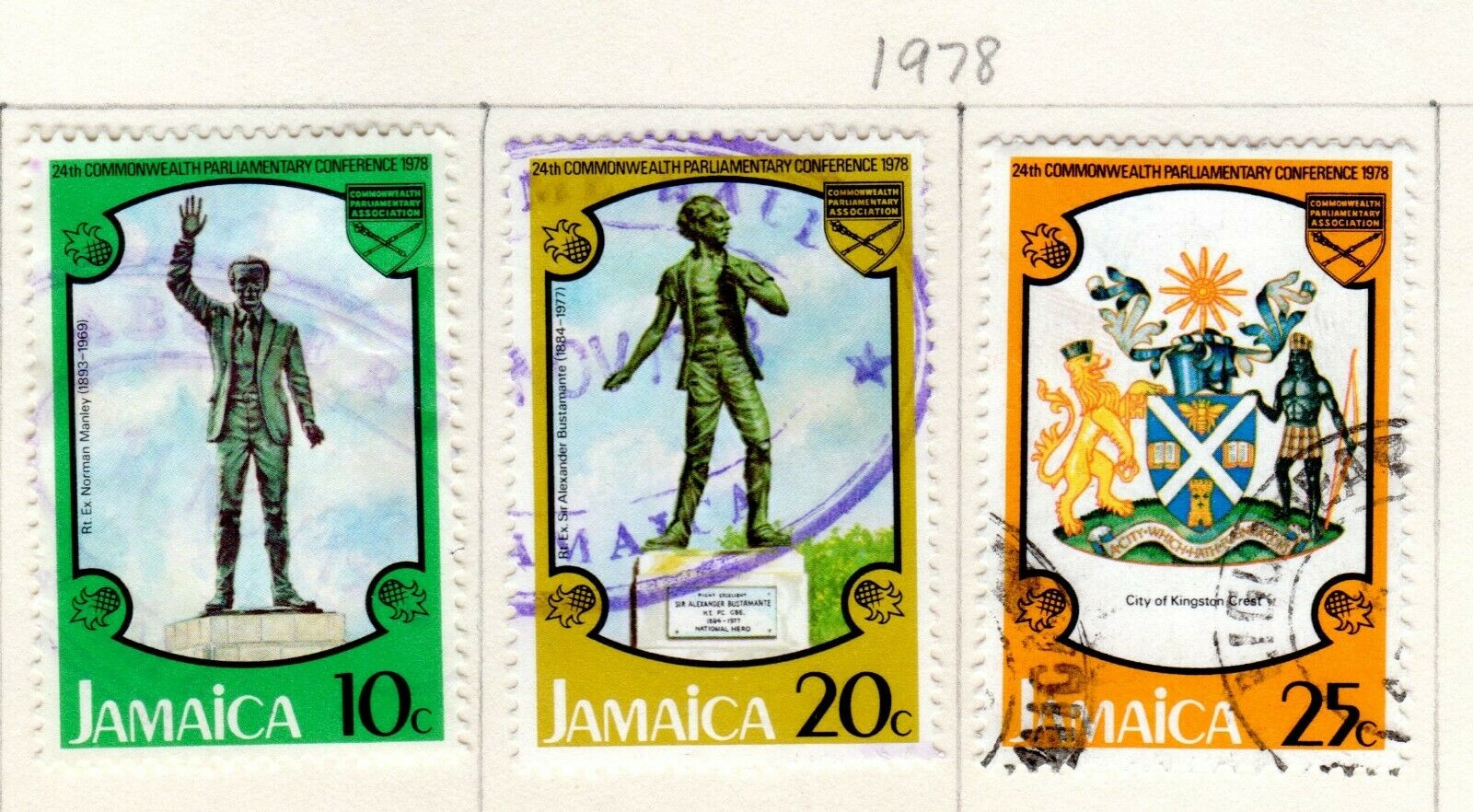 Jamaica Scott 383//444 Mostly Used on 4 Album Pages Issued 1974-1978 - Fresh Stock Dated December 2025