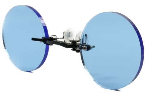 Vintage Retro Pince Nez Round Gothic Blue Costume Festival Cosplay Sun Glasses - Fresh Stock Dated February 2026