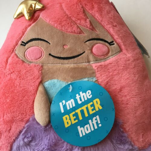 NEW Double Sided Plush Mermaid Pillow Rainbow Colors “I'm the Better Half” - Fresh Stock Dated December 2025