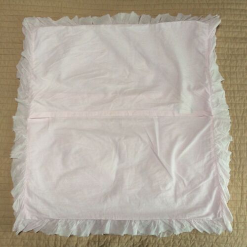 2 Pottery Barn Kids Pink Ruffled Pillow Covers Shams 26 x 26 100% Cotton Girls - Fresh Stock Dated December 2025