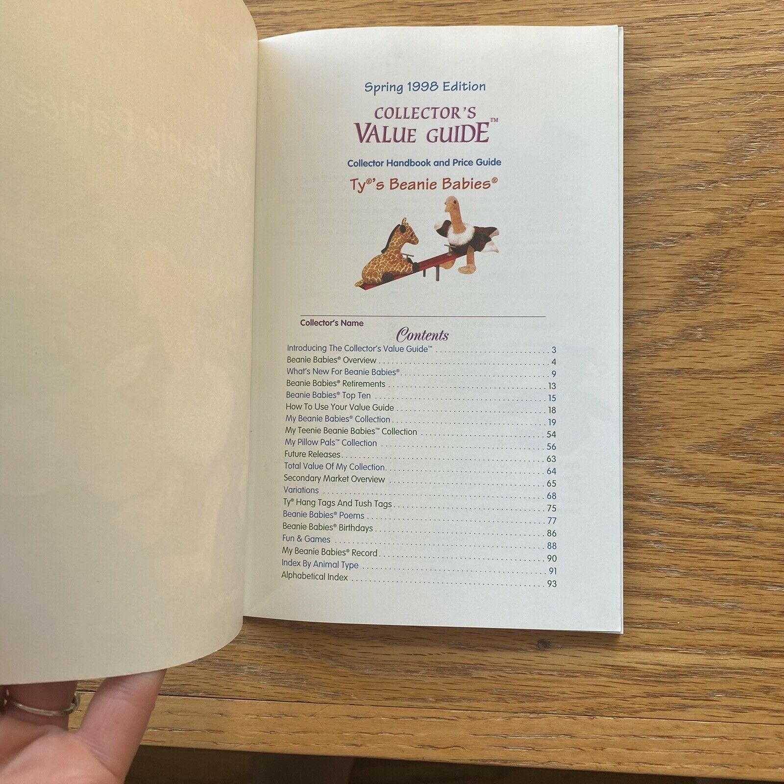 Spring 1998 Edition Collector's Value Guide Ty's Beanie Babies MINT BOOK - Fresh Stock Dated December 2025