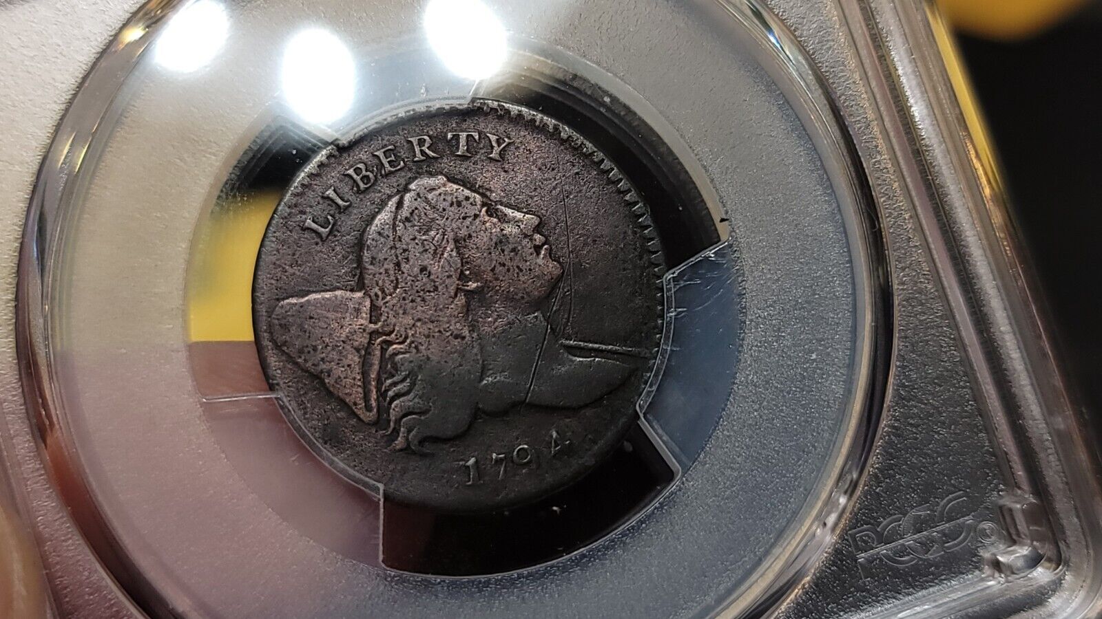 1794 Normal Head, Small Letters Edge, Half Cent 1/2C C-3a, B-5b PCGS VG Scratch - Fresh Stock Dated February 2026