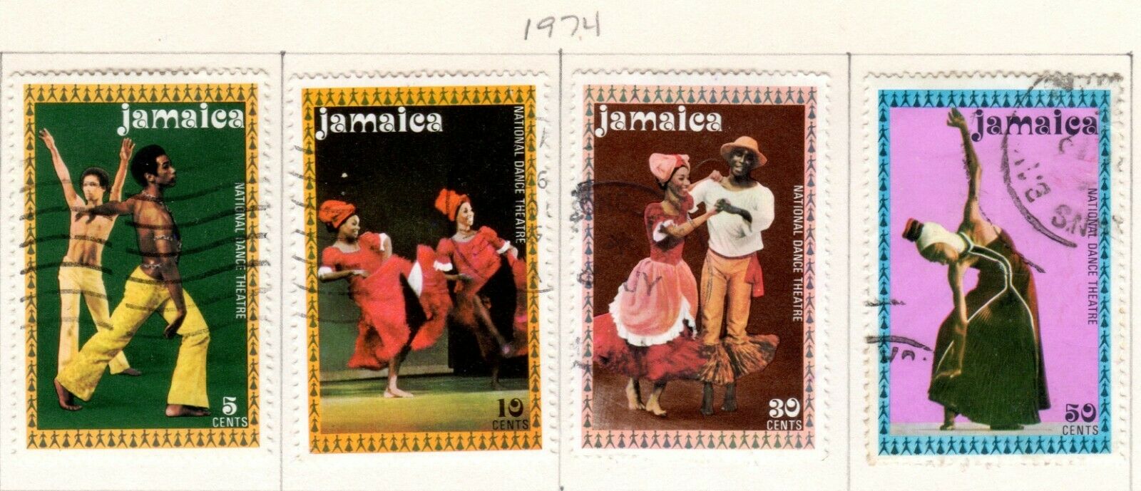 Jamaica Scott 383//444 Mostly Used on 4 Album Pages Issued 1974-1978 - Fresh Stock Dated December 2025