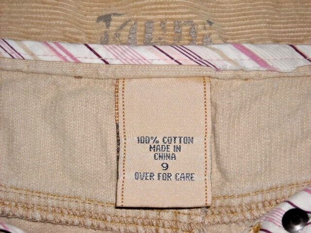 Vintage Tauni Beige Tan Corduroy Low Rise Mini Skirt Button Fly Size 9 Juniors - Fresh Stock Dated March 2026
