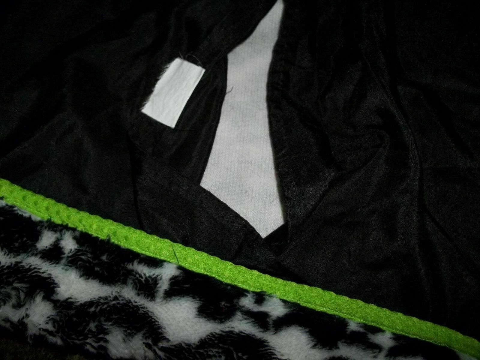 Set of 2 Faux Fur Zebra Lime Green Quilted Pillow Shams Pair 2B - Fresh Stock Dated December 2025