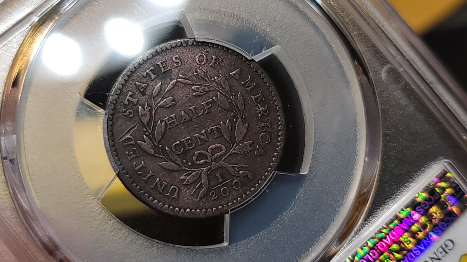 1794 Normal Head, Small Letters Edge, Half Cent 1/2C C-3a, B-5b PCGS VG Scratch - Fresh Stock Dated February 2026