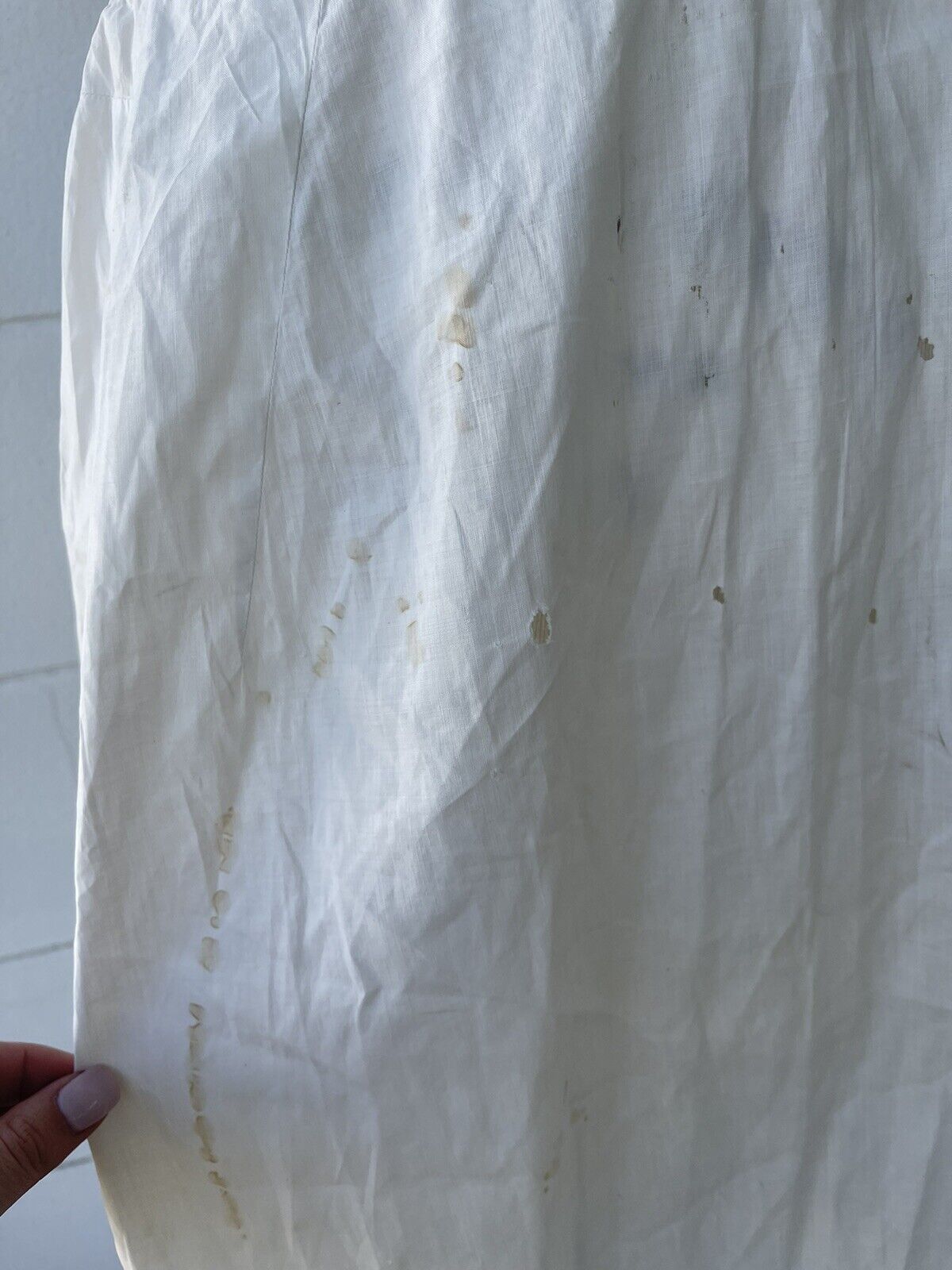 Vintage Antique Victorian Long Lawn White Textured Petticoat Skirt AS IS Study - Fresh Stock Dated March 2026