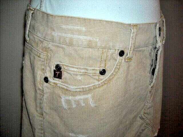 Vintage Tauni Beige Tan Corduroy Low Rise Mini Skirt Button Fly Size 9 Juniors - Fresh Stock Dated March 2026