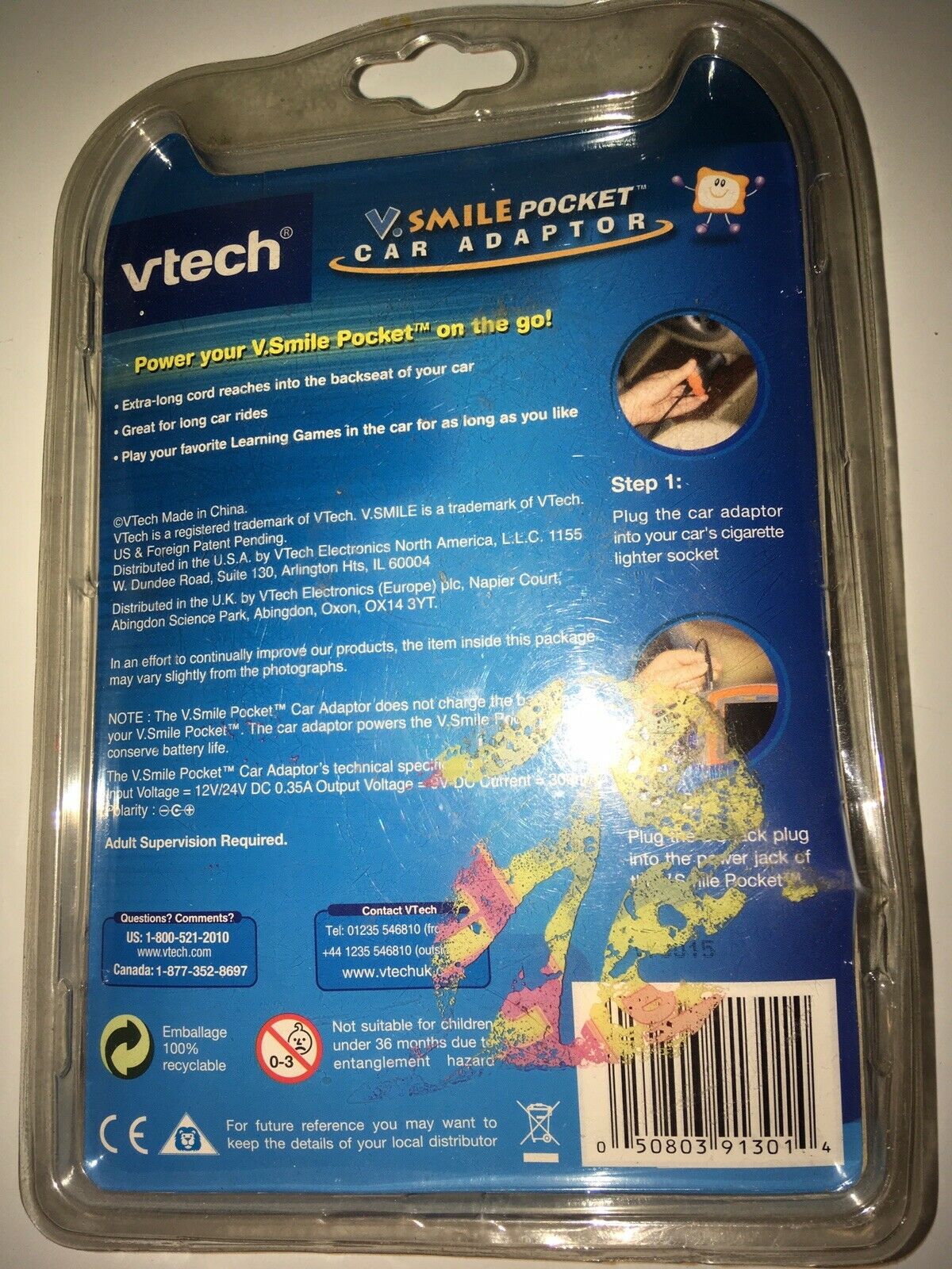 V-Tech V-Smile Pocket Car Charger Adaptor - Fresh Stock Dated February 2026
