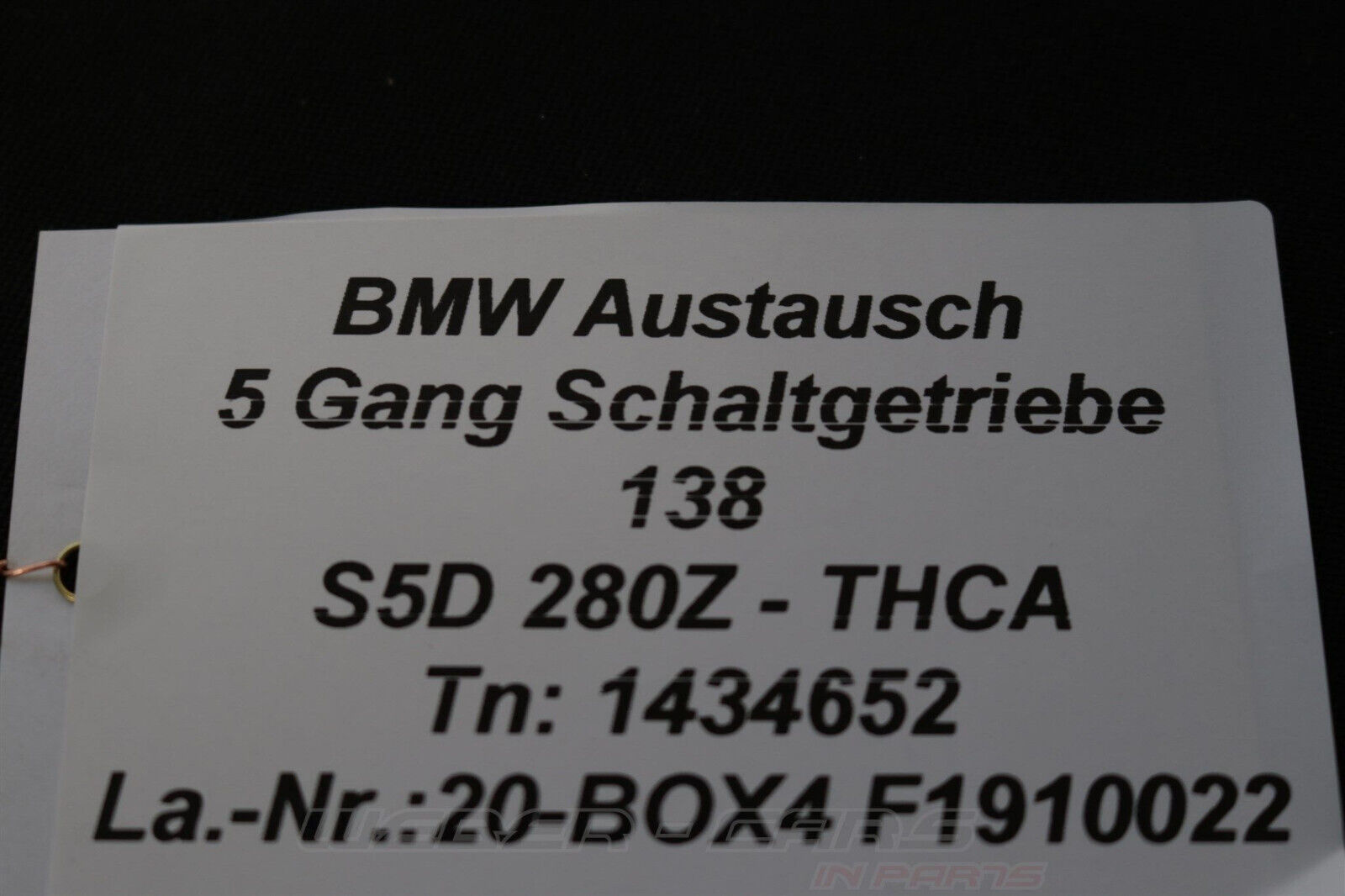 1434652 5 Speed Switching Gear S5D 280Z Thca New OEM BMW X5 E53 3.0i M54 0km - Fresh Stock Dated February 2026