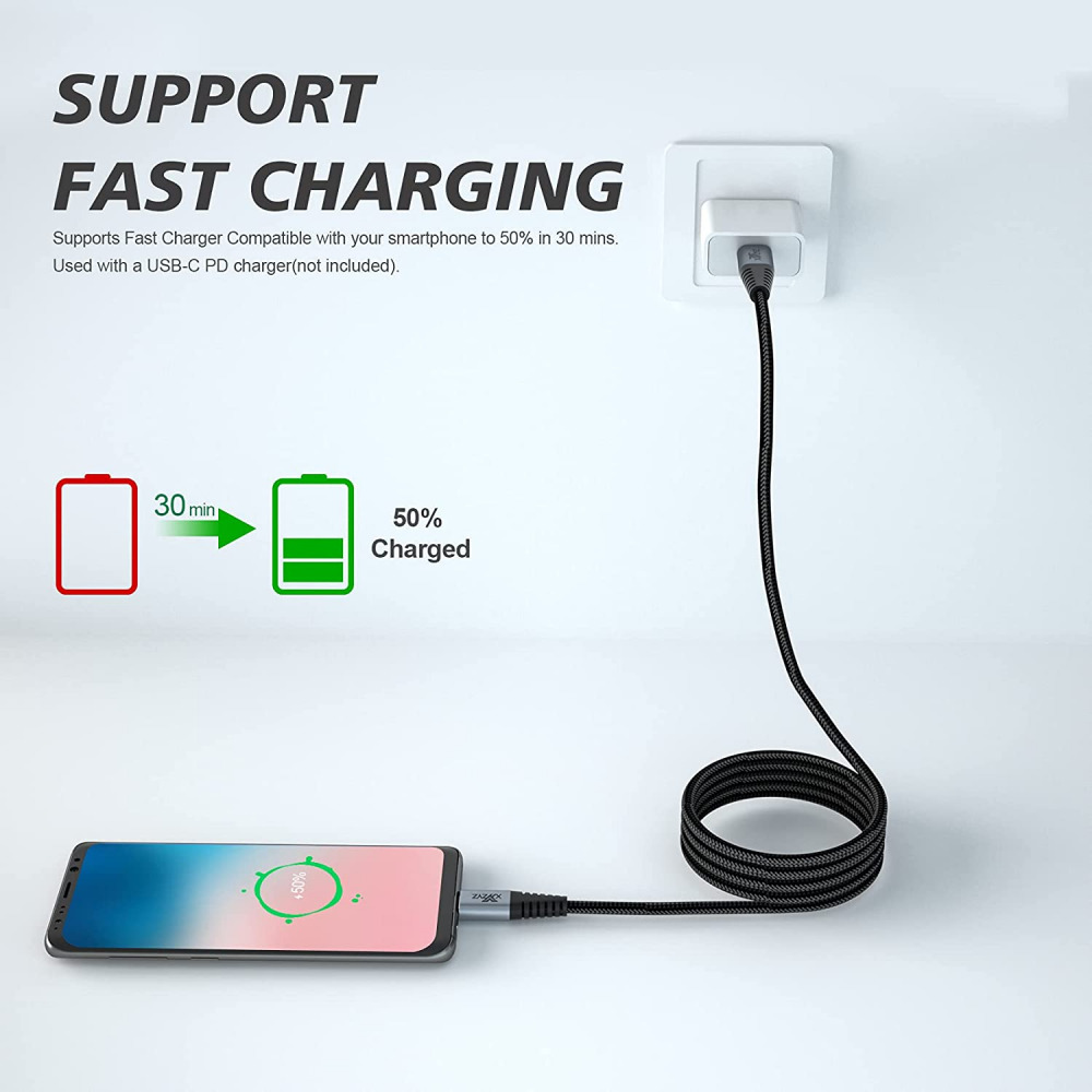 USB C Cables XYYZYZ [ 6.6 ft 2 Pack ] 60W 3.1A PD Type C Fast Charging Black - Fresh Stock Dated February 2026