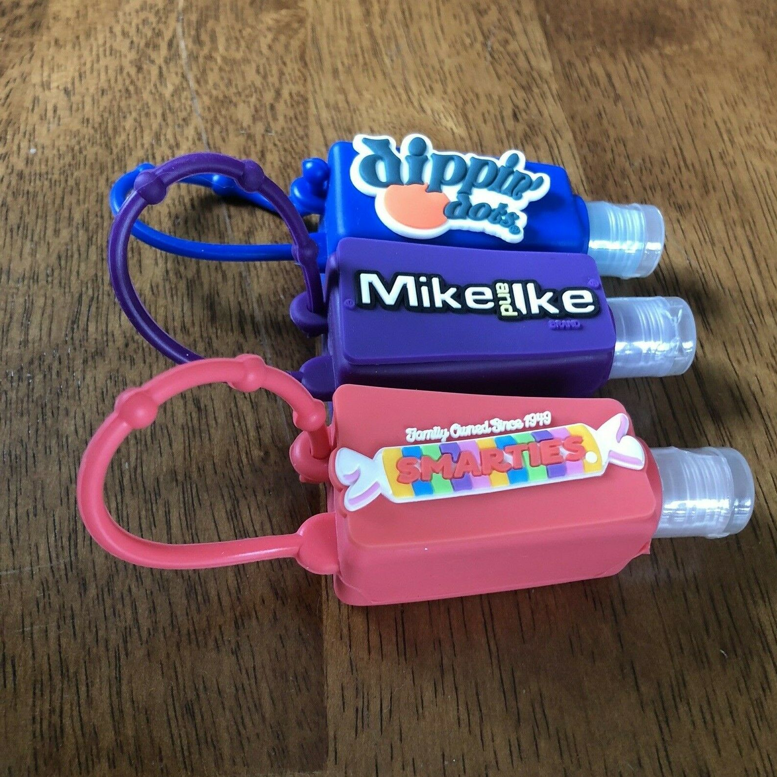 Dippin Dots Mike & Ike Smarties Candy Themed Hand Sanitizer & Holder Travel Size - Fresh Stock Dated February 2026
