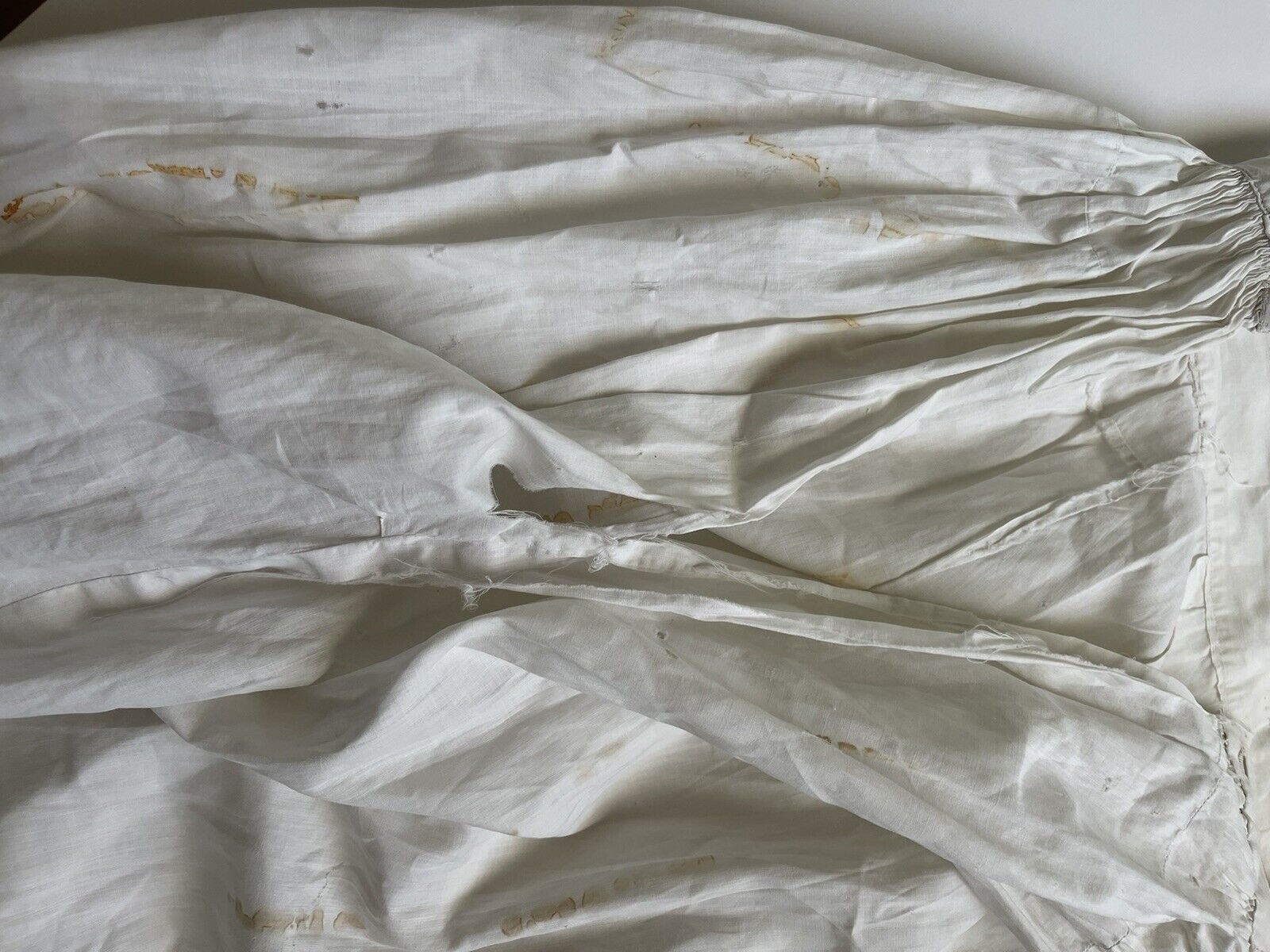 Vintage Antique Victorian Long Lawn White Textured Petticoat Skirt AS IS Study - Fresh Stock Dated March 2026