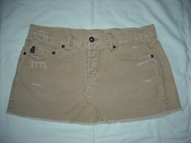 Vintage Tauni Beige Tan Corduroy Low Rise Mini Skirt Button Fly Size 9 Juniors - Fresh Stock Dated March 2026