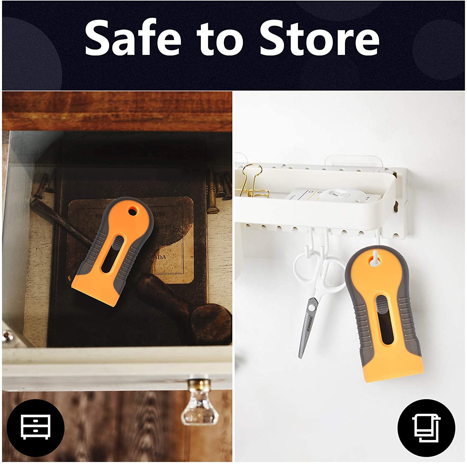 Razor Blade Scraper, 2 Pcs Plastic Retractable Razor Scraper with 40 Pcs Steel S - Fresh Stock Dated February 2026