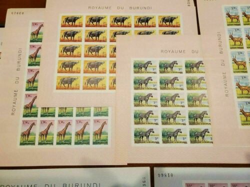Burundi #73-84 IMPERF Short Set MNH FULL UNCUT SHEETS OF 25!!!!  Showpieces! - Fresh Stock Dated December 2025