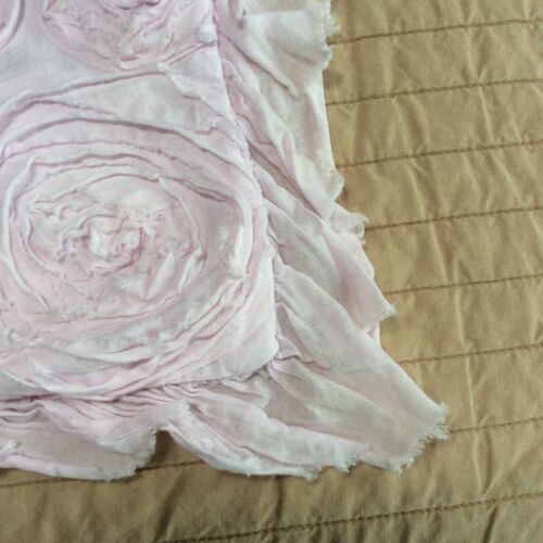 2 Pottery Barn Kids Pink Ruffled Pillow Covers Shams 26 x 26 100% Cotton Girls - Fresh Stock Dated December 2025