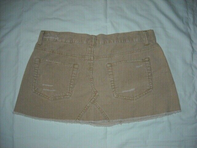 Vintage Tauni Beige Tan Corduroy Low Rise Mini Skirt Button Fly Size 9 Juniors - Fresh Stock Dated March 2026