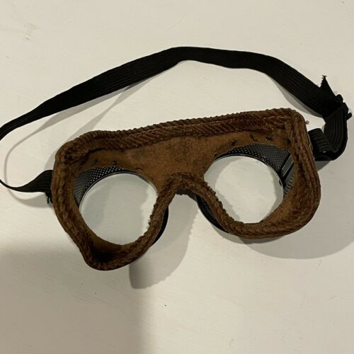 Vintage American Optical Steampunk Style Leather Safety Goggles - Fresh Stock Dated February 2026