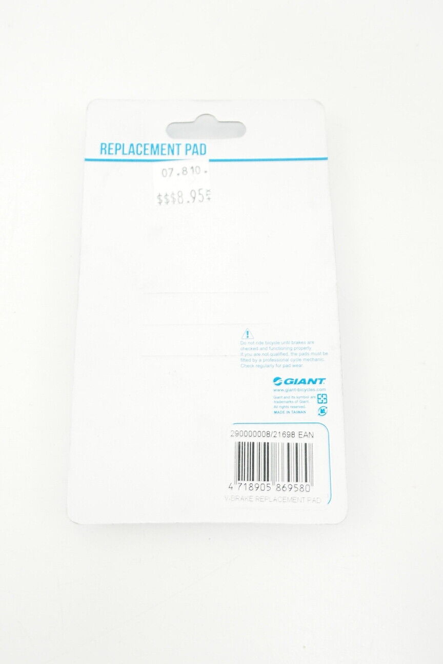 New! Giant Bicycles Compound Cartridge V-Brake Pad Insert Set (Black) - Fresh Stock Dated February 2026