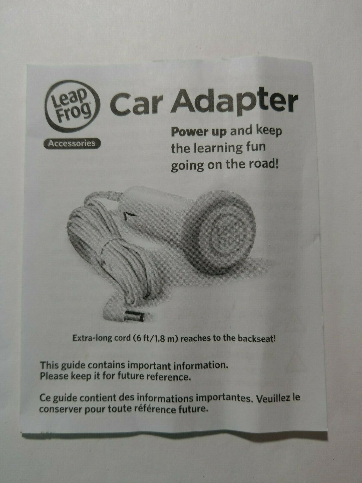 Leap Frog LeapPad2 LeapsterGS Car Adapter Lighter Charger Cable 6ft Cord - Fresh Stock Dated February 2026