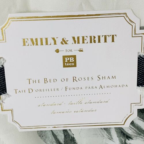 Pottery Barn Teen Emily & Meritt Bed of Roses Sham Standard White NEW - Fresh Stock Dated December 2025