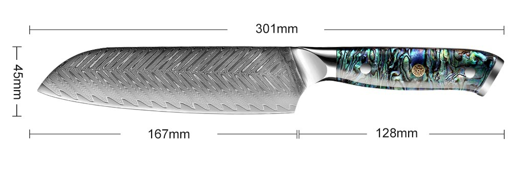 7In Chef Santoku Knife 67Layers VG10 Damascus Steel Kitchen Knives Free Shipping - Fresh Stock Dated December 2025