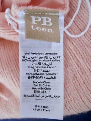 Pottery Barn Teen Chic Fringe Blush Pink Pillow Cover 16