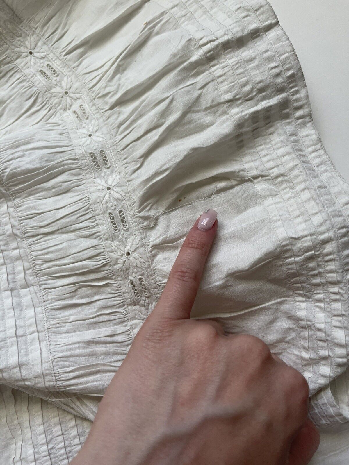 Vintage Antique Victorian Long Lawn White Textured Petticoat Skirt AS IS Study - Fresh Stock Dated March 2026