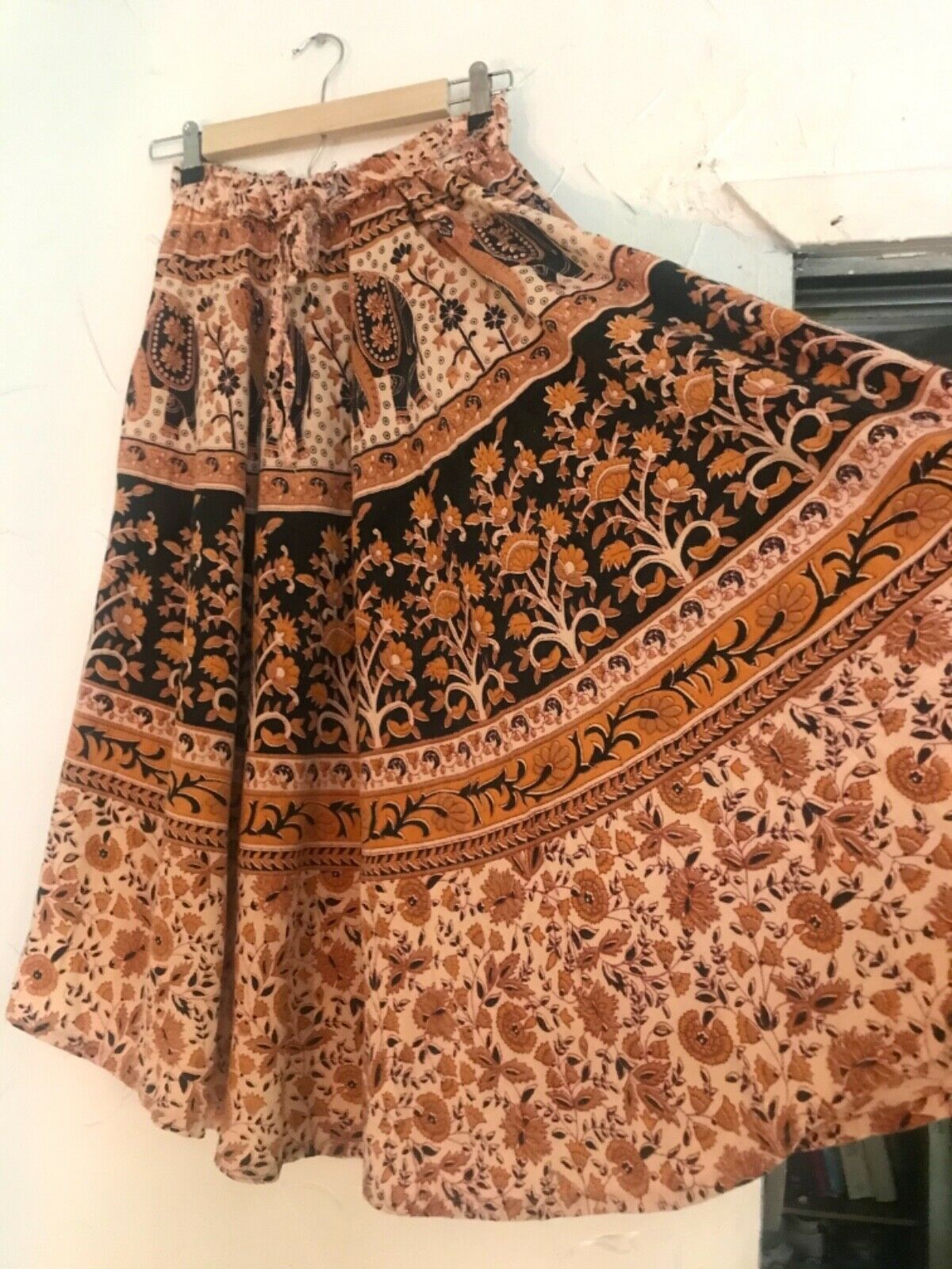 70s vintage Indian wrap skirt mustard color - Fresh Stock Dated February 2026