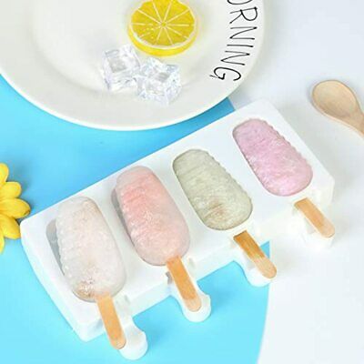 Ozera 2 Pack Silicone Popsicle Molds, 4 Cavities Homemade For Kids, Cakesicle 50 - Fresh Stock Dated February 2026