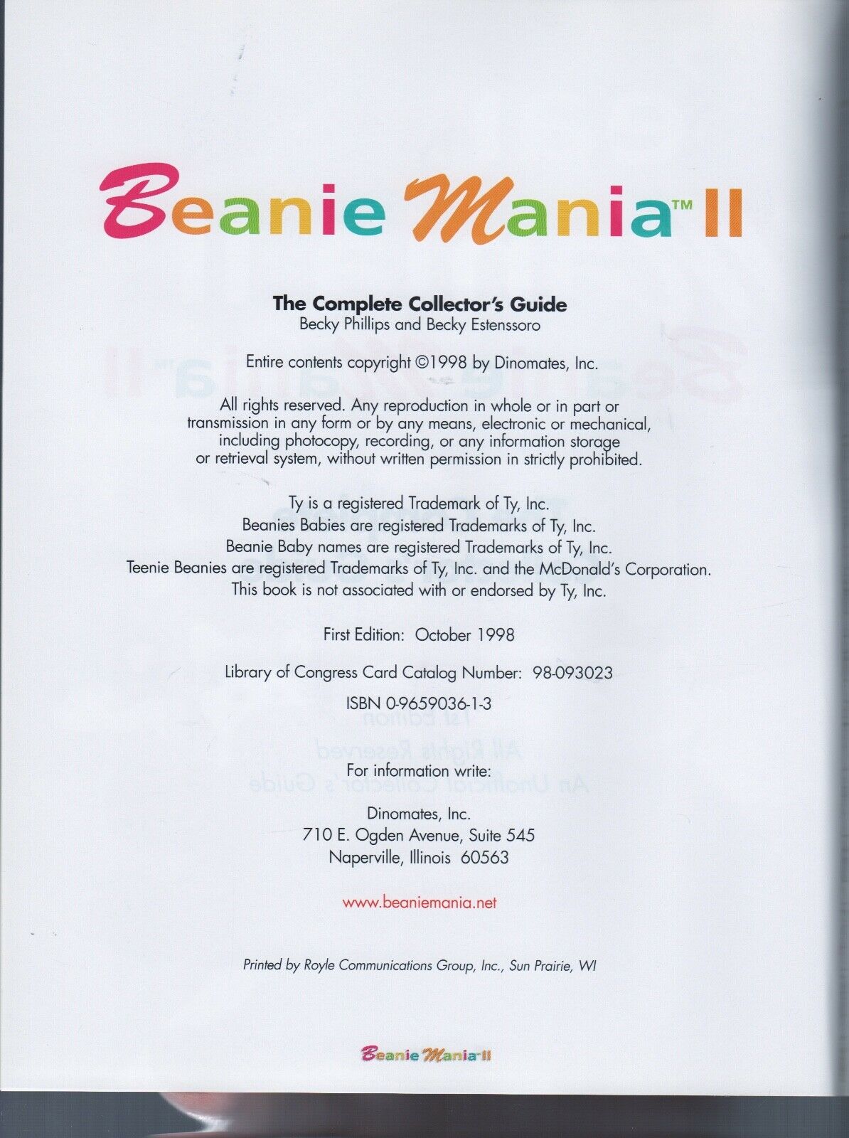 2 BEANIE BABY 1998 Books The Bean Family Album Shawn Brecka +Mania II B Phillips - Fresh Stock Dated December 2025