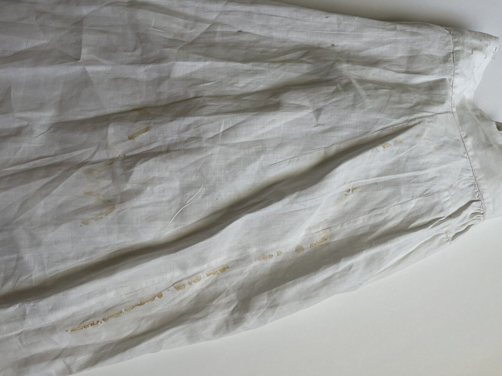 Vintage Antique Victorian Long Lawn White Textured Petticoat Skirt AS IS Study - Fresh Stock Dated March 2026