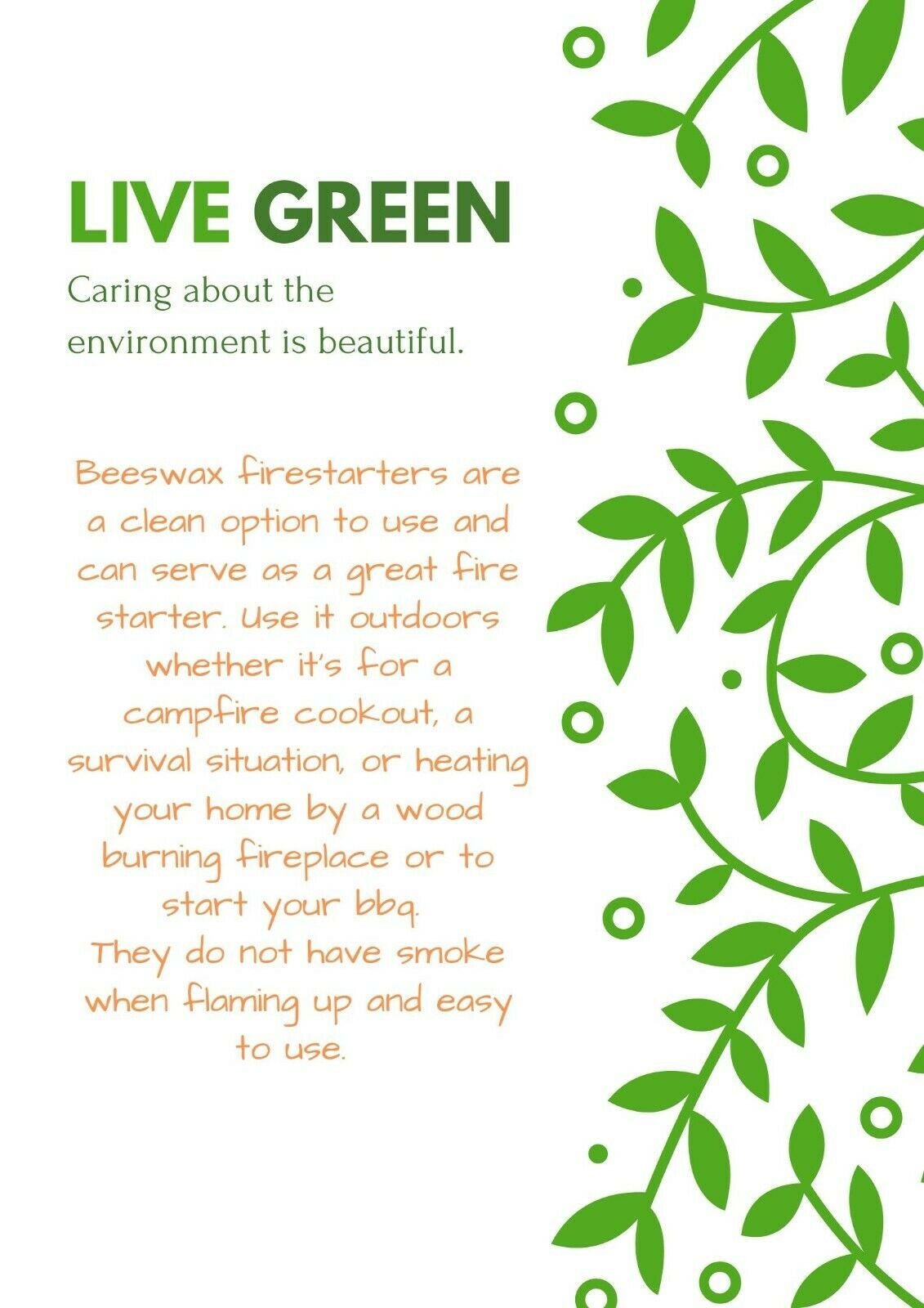 10 pieces Natural Beeswax Fire Starters HandCrafted in USA -Made in USA - Fresh Stock Dated December 2025