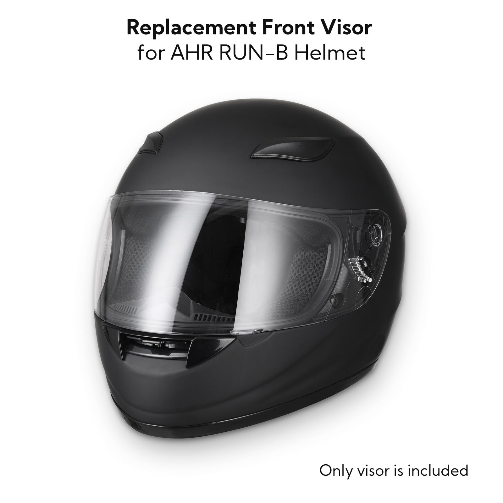 AHR RUN-B Replacement Motorcycle Helmet Front Visor Solid PC Face Shield - Fresh Stock Dated February 2026