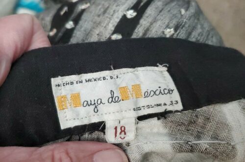 VINTAGE 1940s HAND PAINTED/SEQUINED MEXICAN FULL CIRCLE SKIRT W/ FLORAL PATTERN - Fresh Stock Dated February 2026