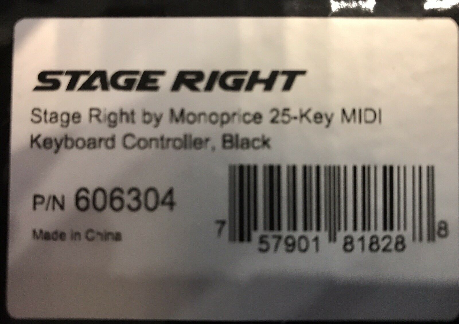 Monoprice Stage Right Midi Keyboard Controller, Black, 25 Key, with power supply - Fresh Stock Dated February 2026