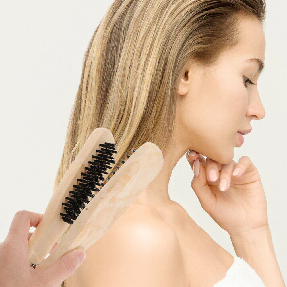 2Pcs Hair Straightening Brush V-shaped Hair Comb Hair Straightener Comb Tool - Fresh Stock Dated February 2026