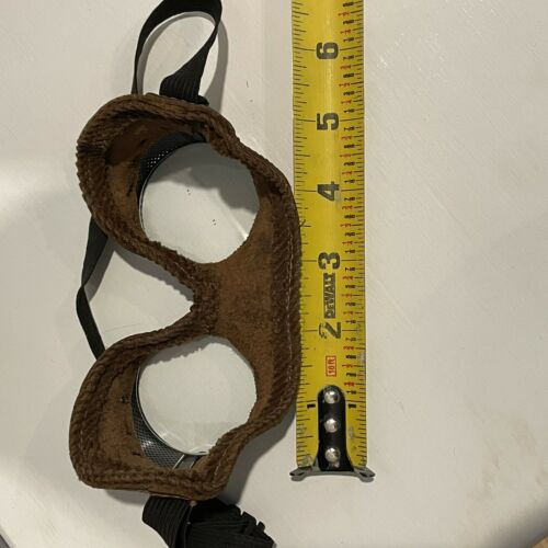 Vintage American Optical Steampunk Style Leather Safety Goggles - Fresh Stock Dated February 2026