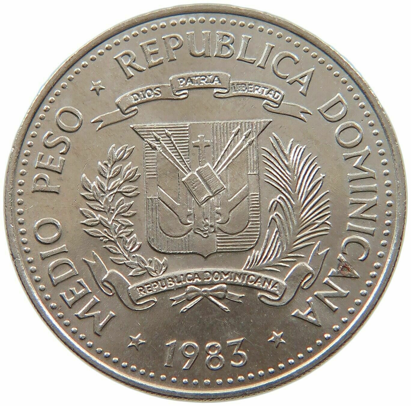 DOMINICAN REPUBLIC 1983 1/2 PESO Commemorative Human Rights - Fresh Stock Dated December 2025